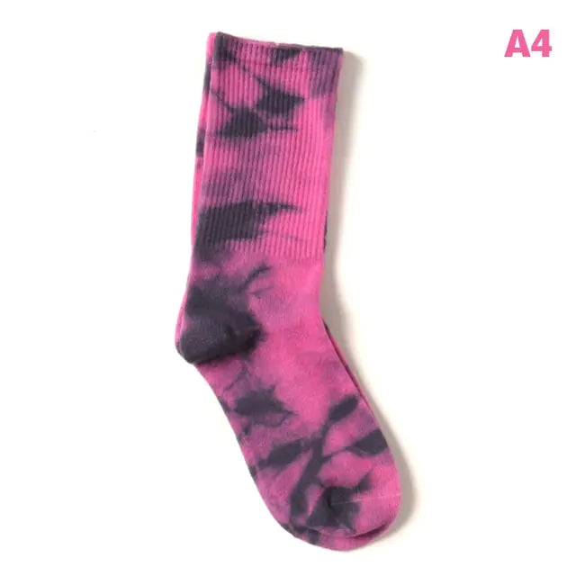 Women Tie-dye Middle Tube Socks - Eloy Royal