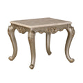Royale Traditional Style End Table Made with Wood in Champagne Gold