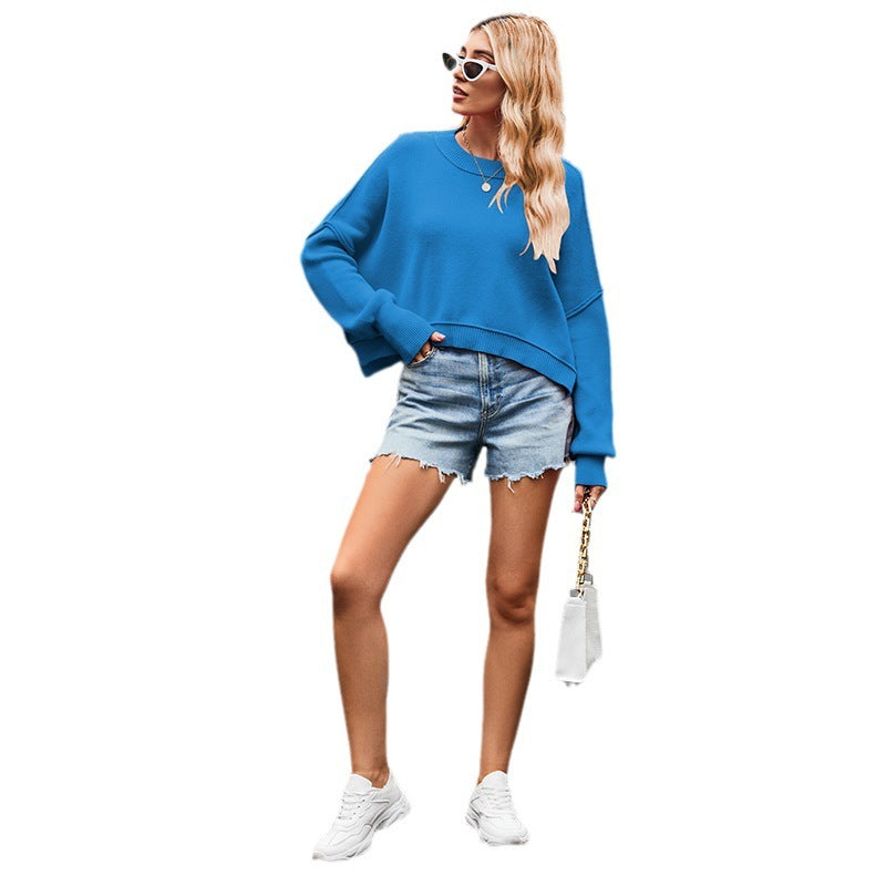 Women's Fashion Round Neck Loose Pullover Sweater