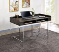 Contemporary Style 1pc Desk Open Storage Metal Legs Brown And Chrome Finish Light Weight Design Office Room Furniture