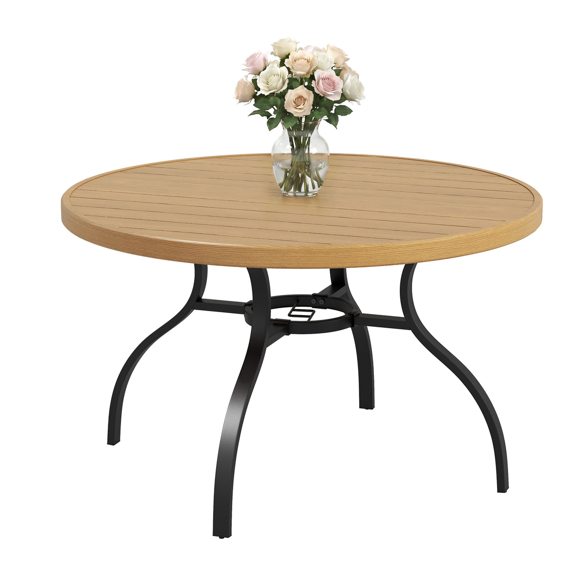 47 Inch 1 Pieces Oudoor Indoor Dinning Round Table Natural Color