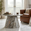 Grey Round Coffee Table, 23.6-Inch Wide