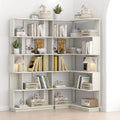 90 cm space saving corner bookshelf + 80 cm bookcase extendable free combination, set of 2 display shelf, white OAK color and other 4 colors for option, freely combined and matched furniture
