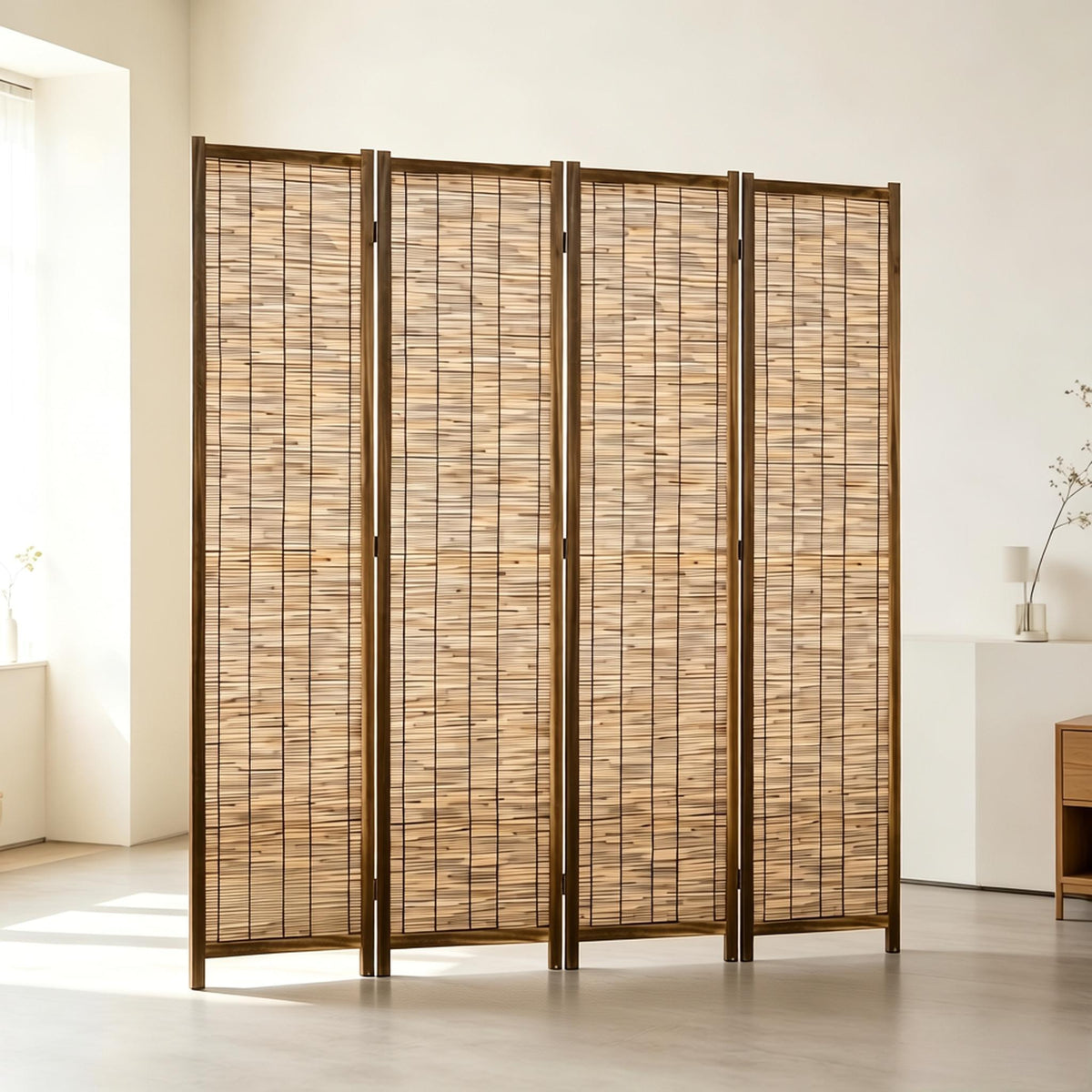 Modern Folding Screen,Portable Space-Saving Screen,Folding Room Divider with 4 Panels