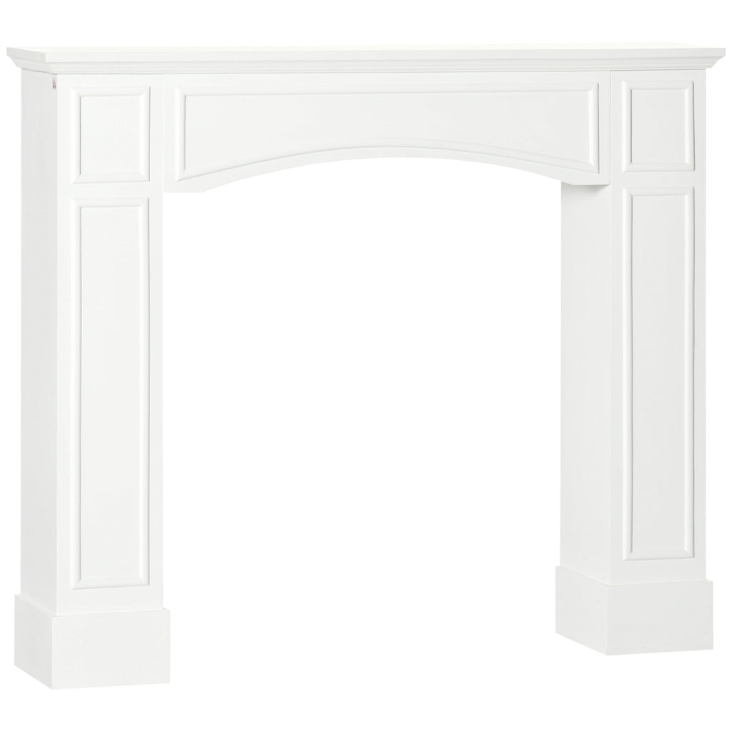 HOMCOM Modern Fireplace Mantel, Surround Mantels for Fireplace with Decorative Pattern Interior Width 29' White