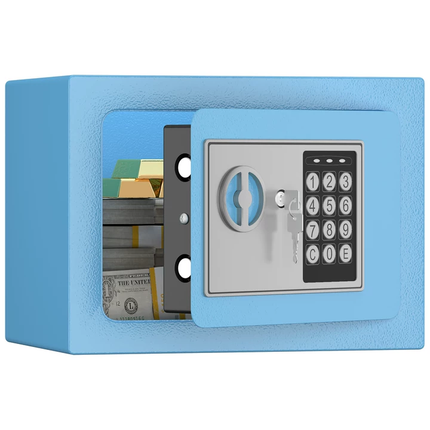Secure Safe With Key And Password Money Home Safe, 0.23 Cubic Feet Small Safe, Mini Storage Cabinet, Suitable For Home Use, Can Store Money, Documents, And Valuable Items