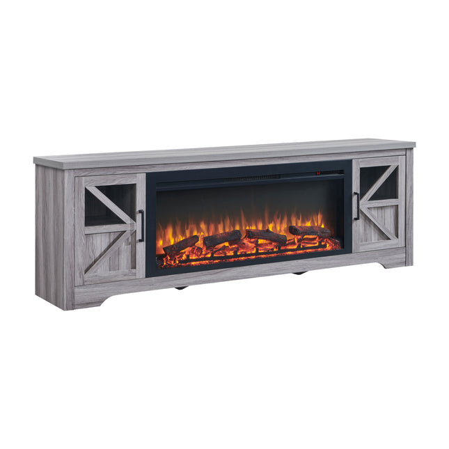75' Fireplace TV Stand for TVs up to 80',with 44' Electric Fireplace
