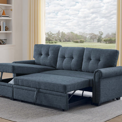 86' Linen Blend Upholstered Sleeper Sofa