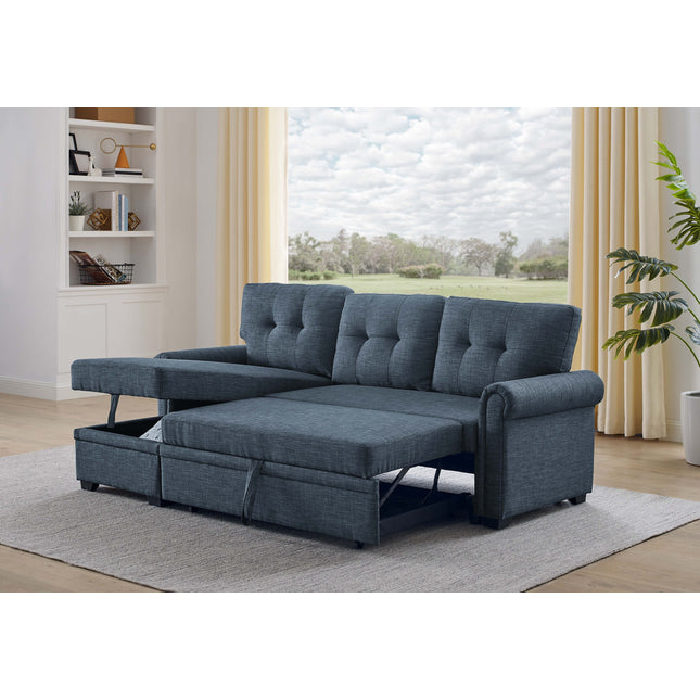 86' Linen Blend Upholstered Sleeper Sofa