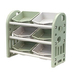 Kids Toy Storage Organizer with 6 Bins, Multi-functional Nursery Organizer Kids Furniture Set Toy Storage Cabinet Unit with HDPE Shelf and Bins for Playroom, Bedroom, Living Room (Green Color) - Eloy Royal