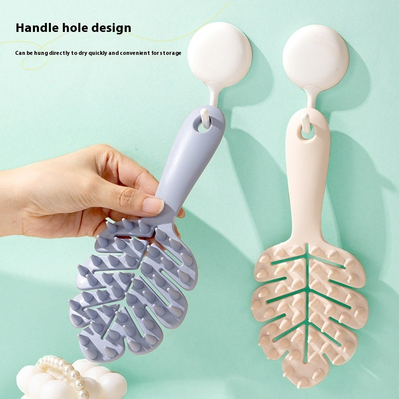 Leaves Shampoo Brush Hard Teeth Shampoo Long-handled Comb