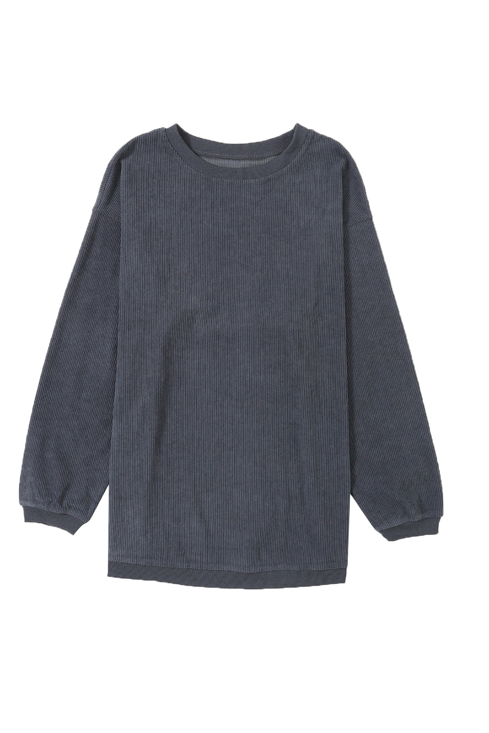 Dark Grey Drop Sleeve Ribbed Oversized Sweatshirt - Eloy Royal