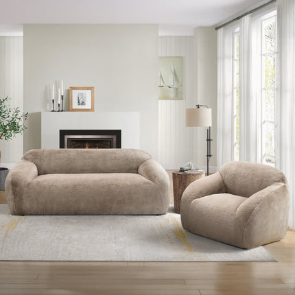 Adell Polar Bear 2-Piece Living Room Set, Sofa and Swivel Chair