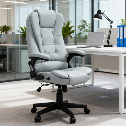 Microfiber Massage Desk Chair,Vibrating Massage Office Chair with Heat with Reclining Backrest