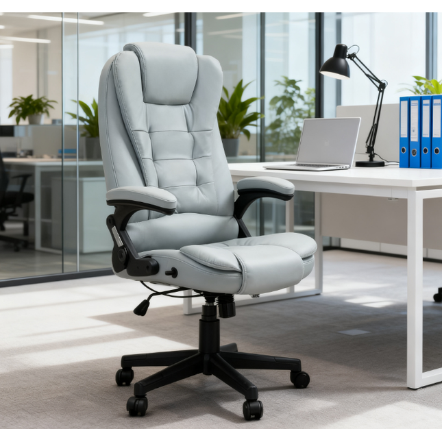 Microfiber Massage Desk Chair,Vibrating Massage Office Chair with Heat with Reclining Backrest
