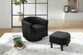 Swivel Accent Chair 360° Comfy Recliner Corduroy Arm Chair Single Sofa with Ottoman for Living Room Bedroom,Black