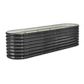 Metal Raised Garden Bed, 8 x 2 x 2 ft Oval Outdoor Galvanized Planter Garden Box, Open Bottom Design, Large Planter Raised Bed for Growing Vegetables, Flowers, Herbs, and Succulents, Dark Gray