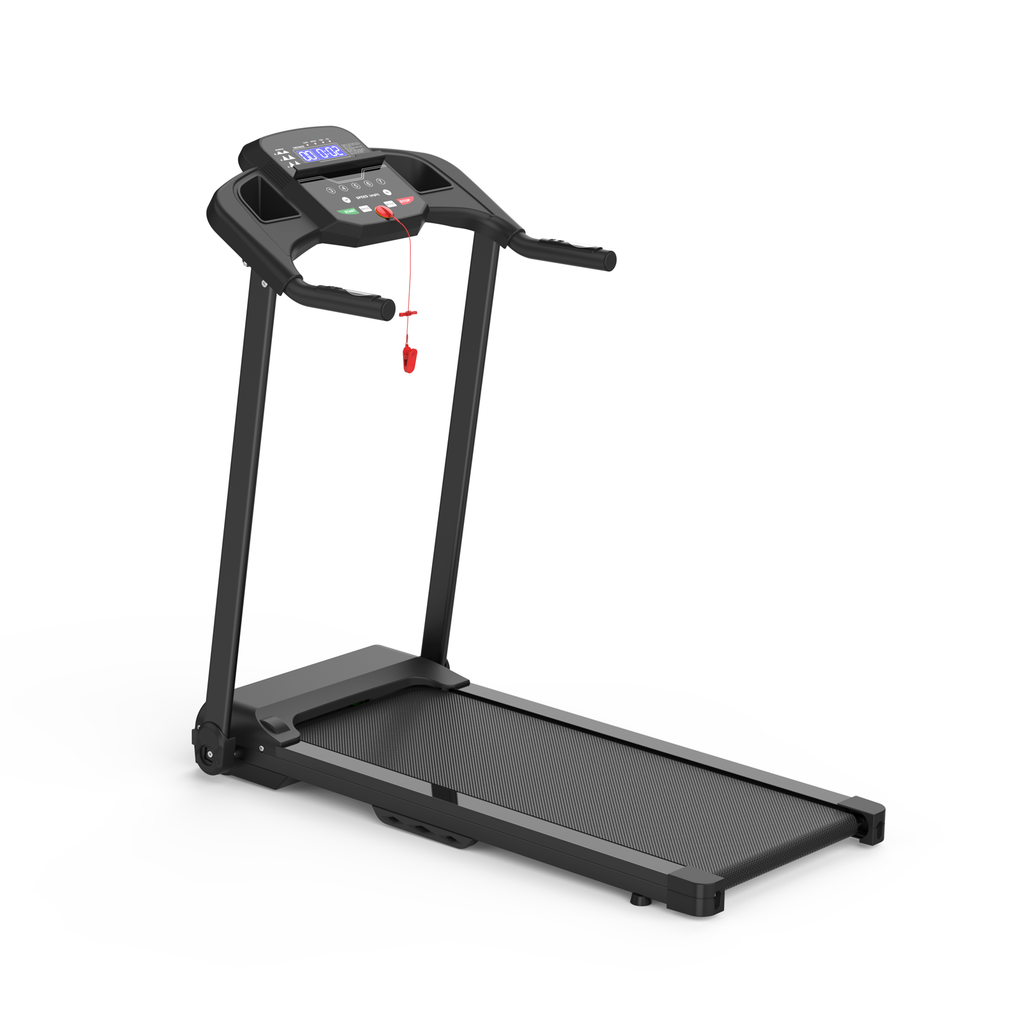 Foldable Treadmill 2.5HP Electric Running Machine for Home Gym, Black Steel Frame, 39.37' x 15.35' Running Surface, Up to 265 LBS Capacity