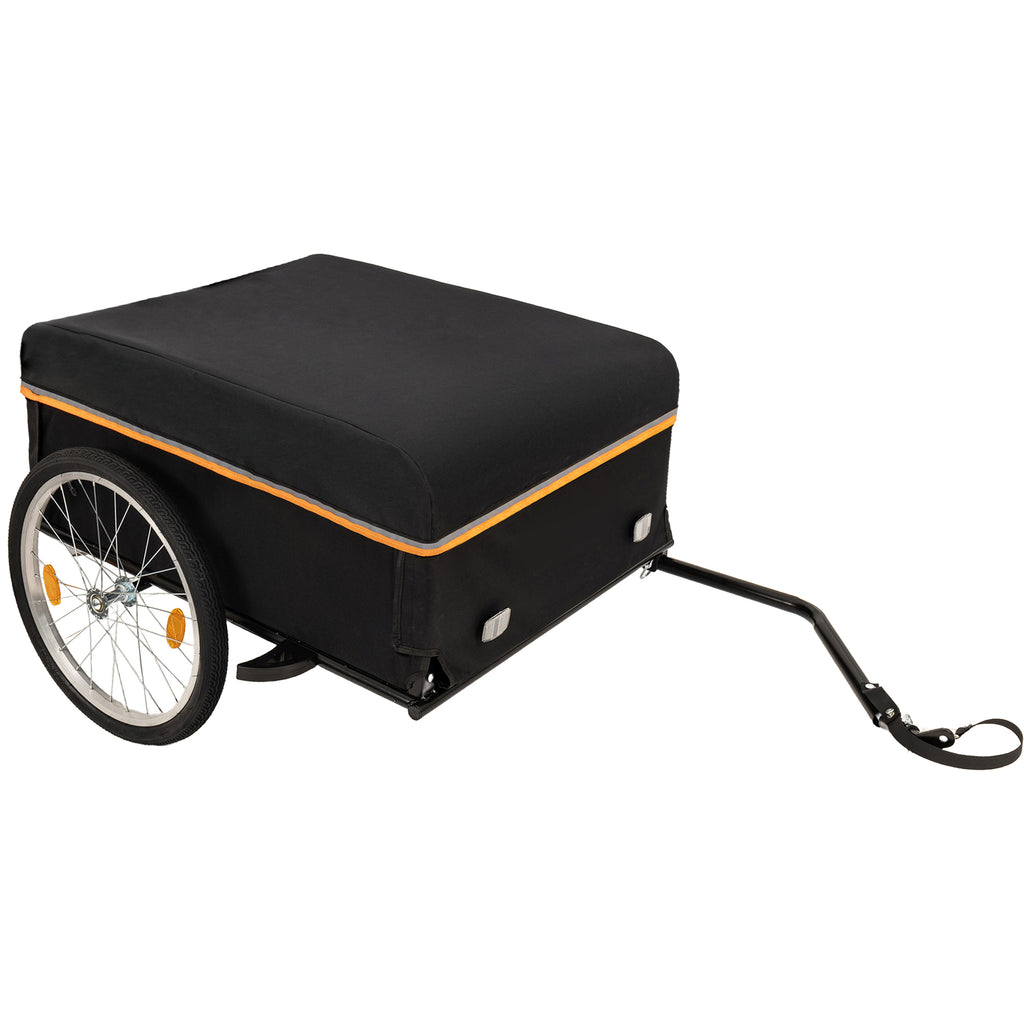 Bike Cargo Trailer, 130 lbs Load Capacity, Heavy-Duty Bicycle Wagon Cart, Foldable Compact Storage with Universal Hitch