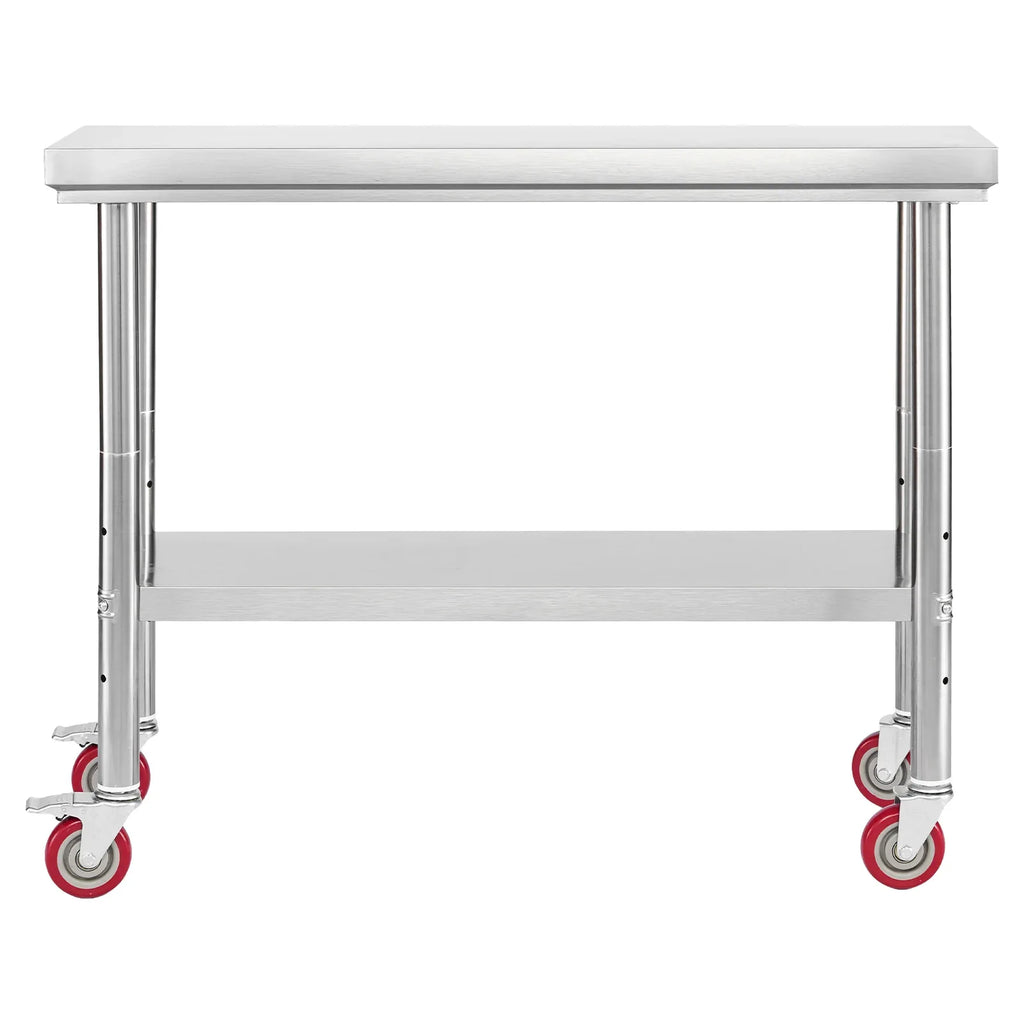 Stainless Steel Table, 24 x 35.4 Inches Food Prep Worktable with Wheels, Kitchen Prep Table with Adjustable Undershelf Workstations for Commercial Kitchen, Restaurant, Hotel and Garage, Outdoor - Eloy Royal