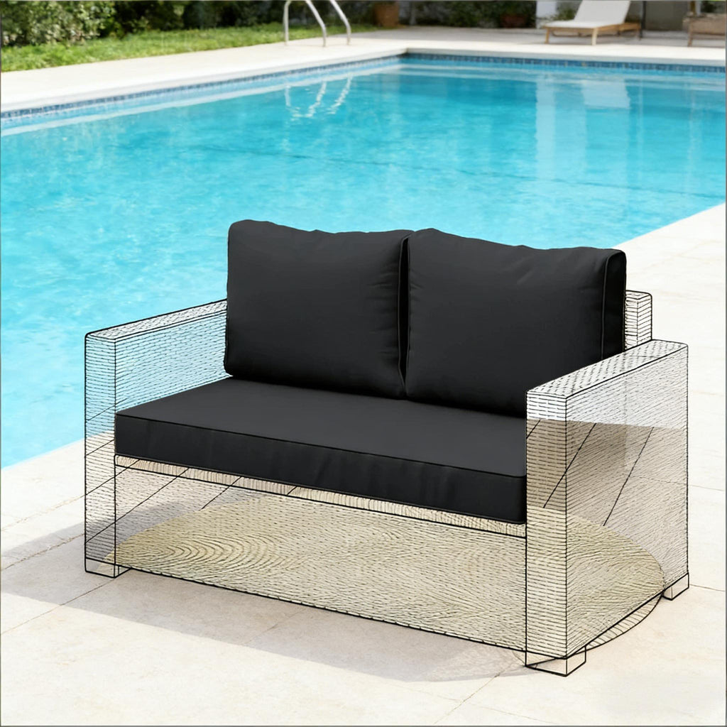 Garden Loveseat Cushion Set,2 Seat Outdoor Furniture Cushions (Only Cushion )