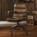 Maxim Leather Swivel Office Chair, Vintage Whiskey