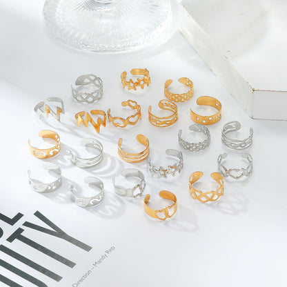 Alloy Star Moon Toe Ring 10-piece Set