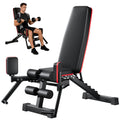 Weight Bench for Home Gym, 2-in-1 Weight Bench with Hip Abduction Training Function, Elastic Resistance Rope System, Strength Training Equipment for Home Workout