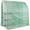3 Tier Lean-To Portable Greenhouse, Heavy Duty Indoor Outdoor Garden Greenhouse with Wire Shelves, 2 Roll-Up Zipper Doors, Easy Assembly, 79'x39'x83', PE Weatherproof Cover