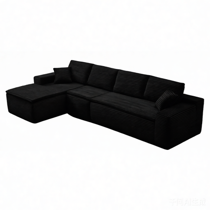 134' Modern Minimalist Modular Sectional Couch, Comfort L Shaped 4-Seat Lounge Sofa with Seat Cushion, Left Hand Facing
