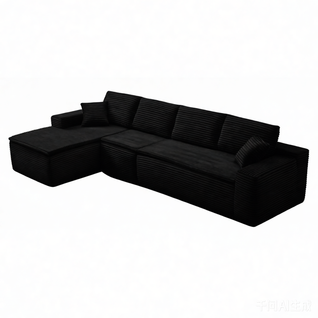 134' Modern Minimalist Modular Sectional Couch, Comfort L Shaped 4-Seat Lounge Sofa with Seat Cushion, Left Hand Facing