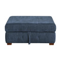 Storage Ottoman Chenille Blue