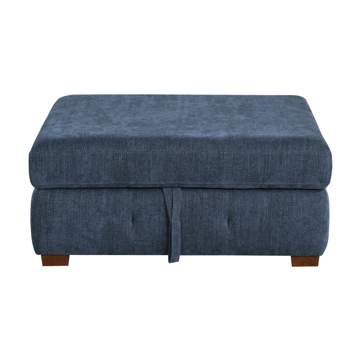 Storage Ottoman Chenille Blue