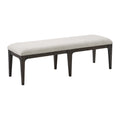 Brown Upholstered Bench with Cream Polyester Fabric, Wood Frame, 18.8' L x 60.8' W x 19.0' H