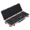 Hard Rifle Case, Lockable Rifle Case with Pre-cut Foams, 42 in Movable Gun Storage with Wheels, IP67 Waterproof & Dustproof Pistol Storage for Rifle, Shotgun, Airsoft Gun, Khaki