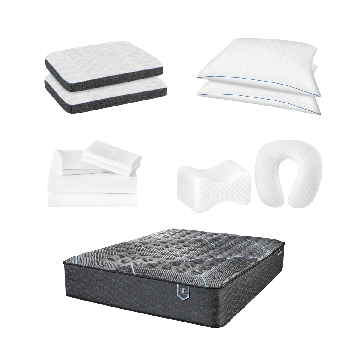 Restonic ComfortCare Hybrid Restful Nights Plush King Size Mattress with Premium Comfort Bedding Pack