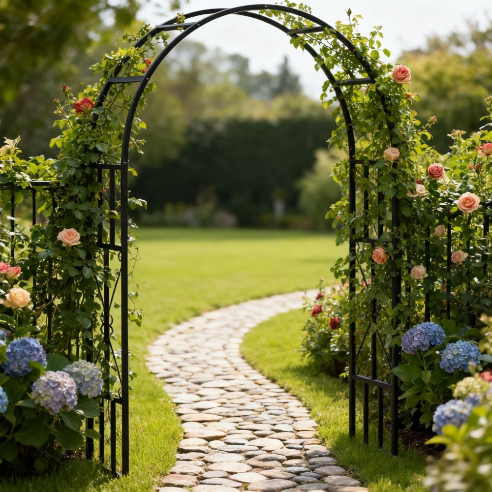 Garden Arbor Trellis,Steel Garden Arch Trellis,for Climbing Plants Roses Wisteria Vines,Flower Arch Wedding Arch Stand