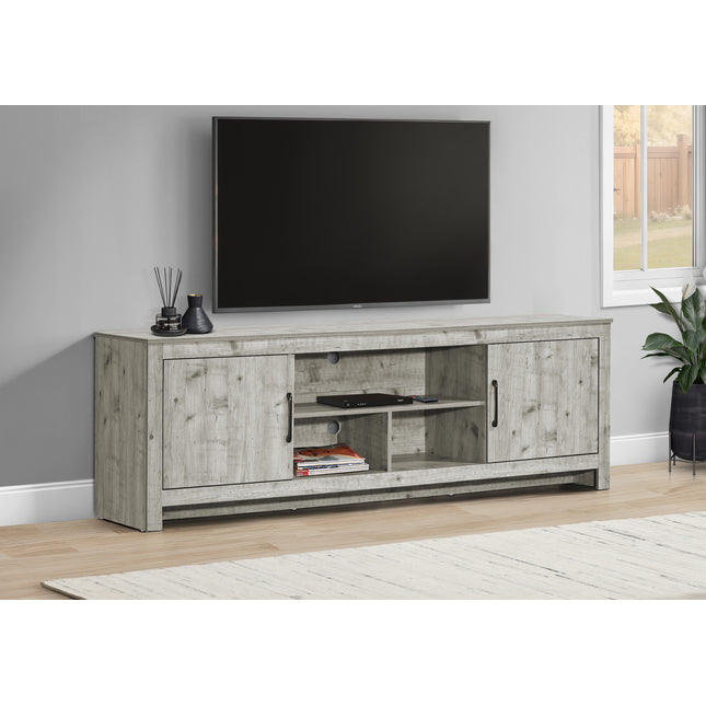 Tv Stand, 72 Inch, Console, Media Entertainment Center, Storage Cabinet, Living Room, Bedroom, Rustic Grey Laminate, Transitional