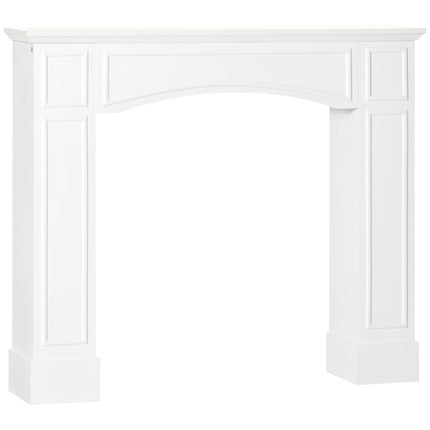 HOMCOM Modern Fireplace Mantel, Surround Mantels for Fireplace with Decorative Pattern Interior Width 29' White