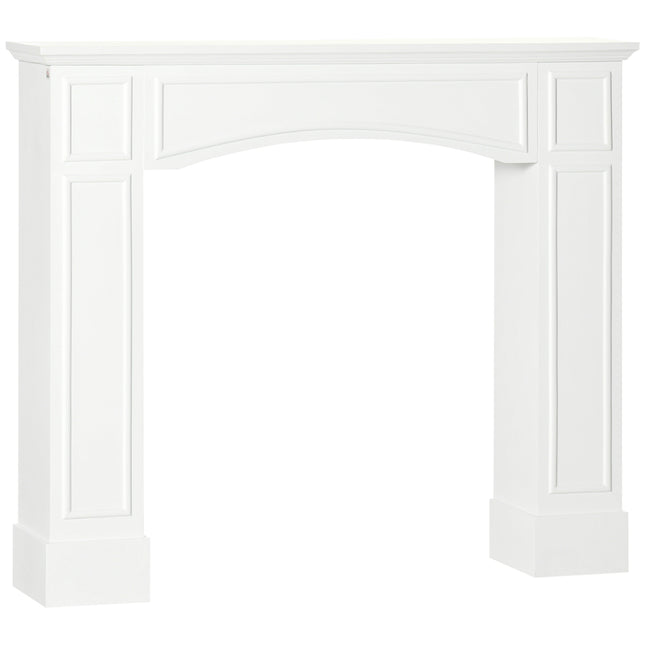 HOMCOM Modern Fireplace Mantel, Surround Mantels for Fireplace with Decorative Pattern Interior Width 29' White
