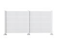 50' W x 49' H Outdoor Privacy Screen, Air Conditioner Fence, All-Weather Vinyl Privacy Fence Screens with Aluminum Posts, 2 Panels, White