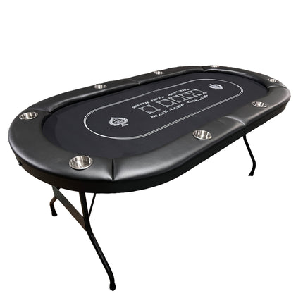 INO Design 71 inches Foldable Poker Table Portable for Casion Texas Hold'em Games with Black Felt