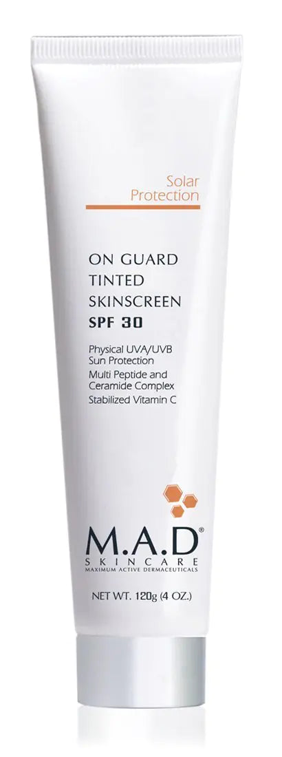 M.A.D SKINCARE SOLAR PROTECTION: On Guard Tinted Skinscreen SPF 30-120g n a