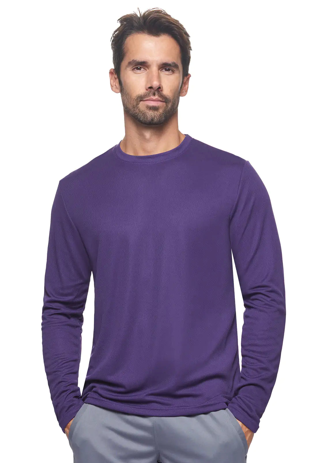 Men's Oxymesh™ Crewneck Long Sleeve Tech Tee DARK PURPLE XXS