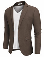COOFANDY Blazer Jacket for Men Two Button Sport Coat Slim Fit Casual Suit Blazers Brown XXL
