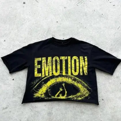 Cropped Mixed Emotion Graphic Tee - Eloy Royal