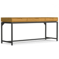 Argyle 72 inch Wide Solid Wood Mid Century Wide Desk in Oak Veneer
