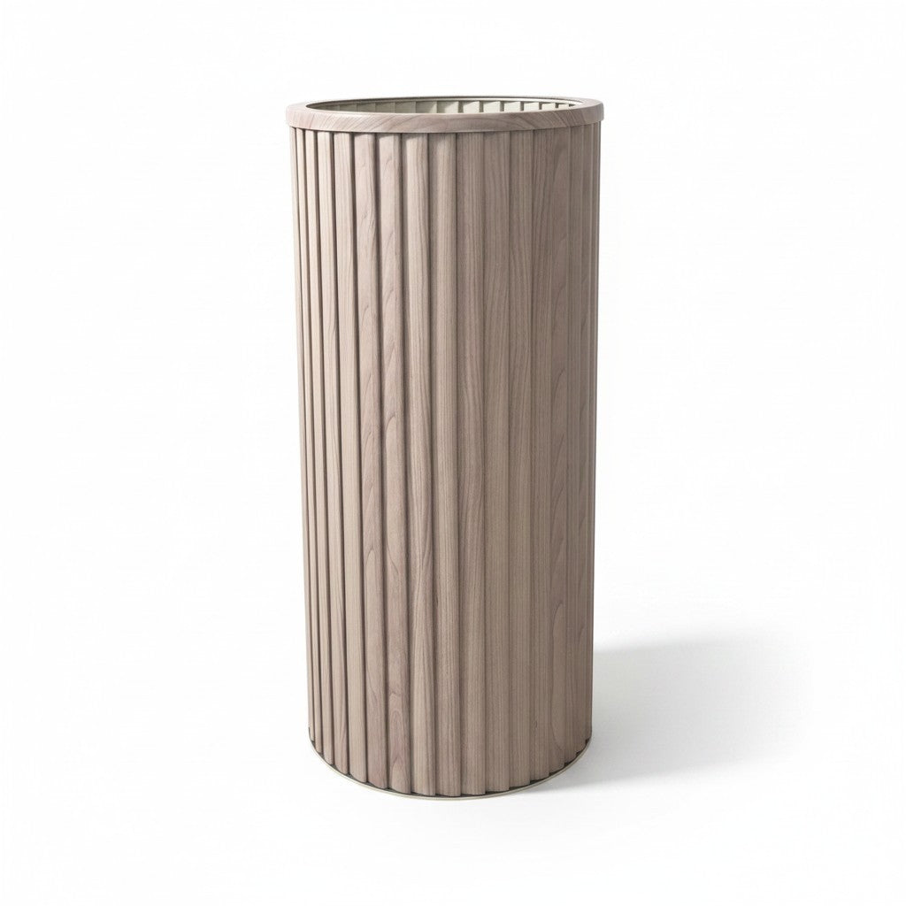 Round Strata Column Planter XL - Ash Brown