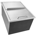 Drop in Ice Chest, 24'L x 18'W x 13'H Stainless Steel Ice Cooler, Commercial Ice Bin with Sliding Cover, 40.9 qt Outdoor Kitchen Ice Bar, Drain-pipe and Drain Plug Included, for Cold Wine Beer