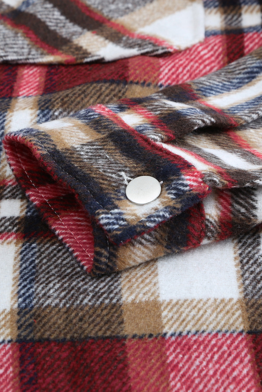 Wholesale Brown Plaid Button Up Long Sleeve Flannel Shacket - Eloy Royal